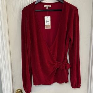 Versions Deep Red V-Neck Sweater